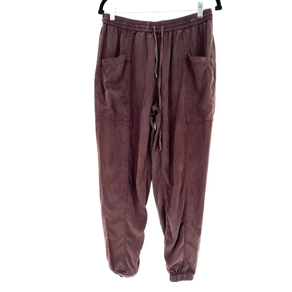 FatFace Lyme Lyocell Jogger Pants Size 10 Brown Boho Casual Lounge Buttery Soft - Picture 2 of 8